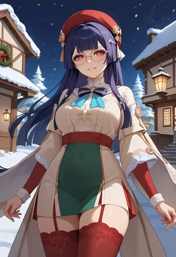 star rail,pela,Christmas,sweater dress,stockings  - AI generated anime art