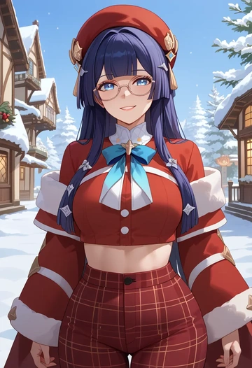 star rail,pela,Christmas,plaid trousers  - AI generated anime art