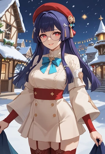 star rail,pela,Christmas,sweater dress,stockings  - AI generated anime art