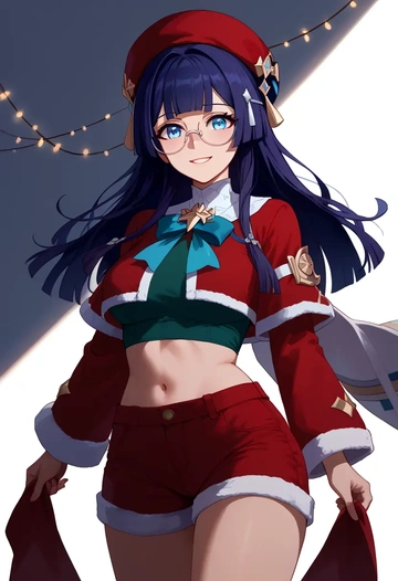 star rail,pela,Christmas,red velvet shorts  - AI generated anime art