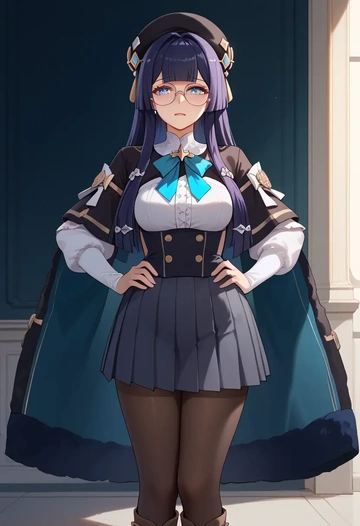 star rail,pela,winter,student uniform,duffle coat  - AI generated anime art