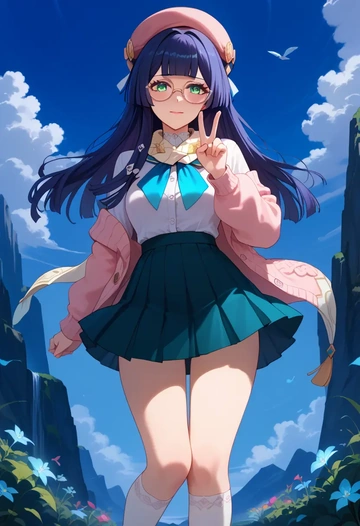 star rail,pela,spring,student uniform,light cardigan  - AI generated anime art