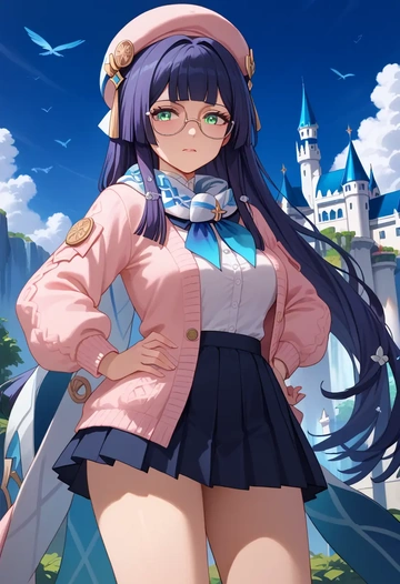 star rail,pela,spring,student uniform,light cardigan  - AI generated anime art