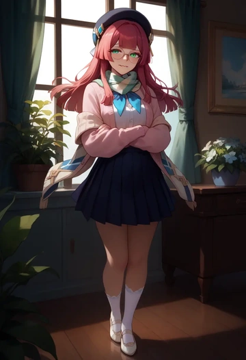 star rail,pela,spring,student uniform,light cardigan  - AI generated anime art