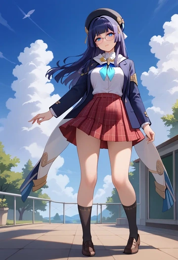 star rail,pela,winter,student uniform,plaid skirt  - AI generated anime art