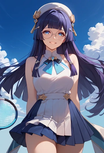 star rail,pela,tennis dress,visor,trainers  - AI generated anime art