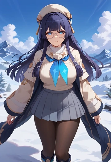 star rail,pela,winter,student uniform,puffer coat  - AI generated anime art