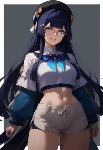 star rail,pela,crop top, shorts  - AI generated anime art