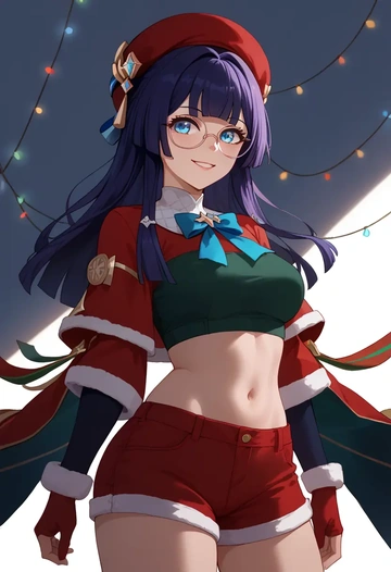 star rail,pela,Christmas,red velvet shorts  - AI generated anime art