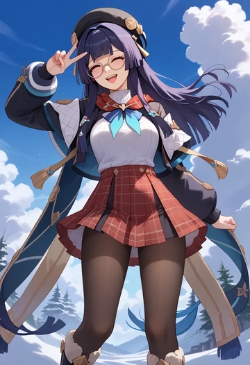 star rail,pela,winter,student uniform,fur-collared jacket  - AI generated anime art