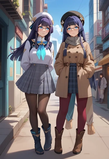 star rail,pela,winter,student uniform,fur-lined parka  - AI generated anime art