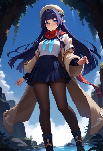 star rail,pela,winter,student uniform,fur-trimmed coat  - AI generated anime art