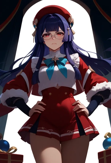 star rail,pela,Christmas,skirt  - AI generated anime art