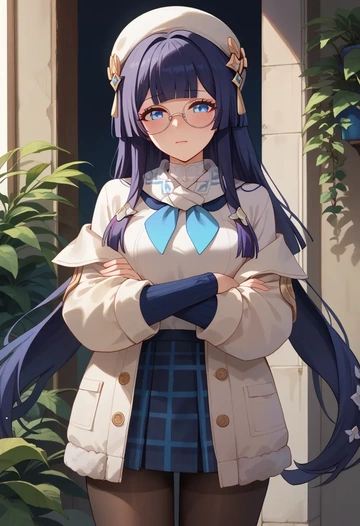 star rail,pela,winter,student uniform,down jacket  - AI generated anime art