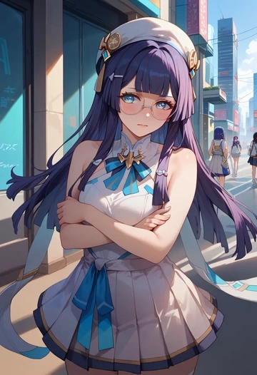 star rail,pela,tennis dress,visor,trainers  - AI generated anime art