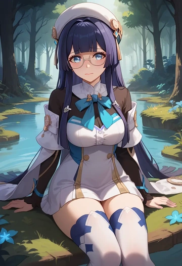 star rail,pela,shirt dress,belted,stockings  - AI generated anime art