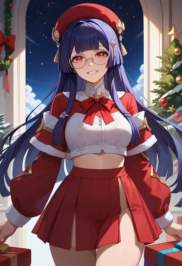 star rail,pela,Christmas,skirt  - AI generated anime art