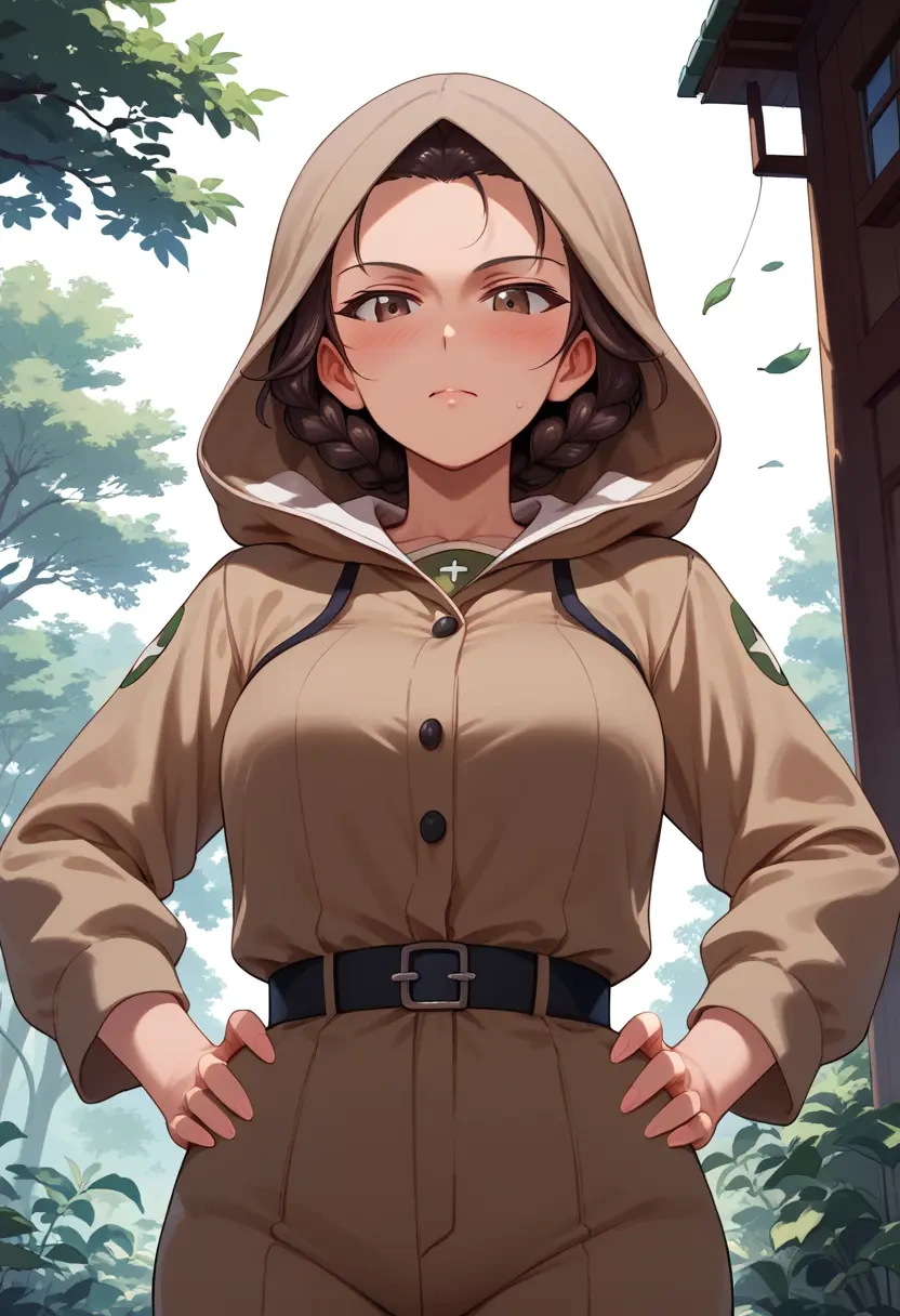 girls_und_panzer,pepperoni_(girls_und_panzer),crop windbreaker,shorts  - 