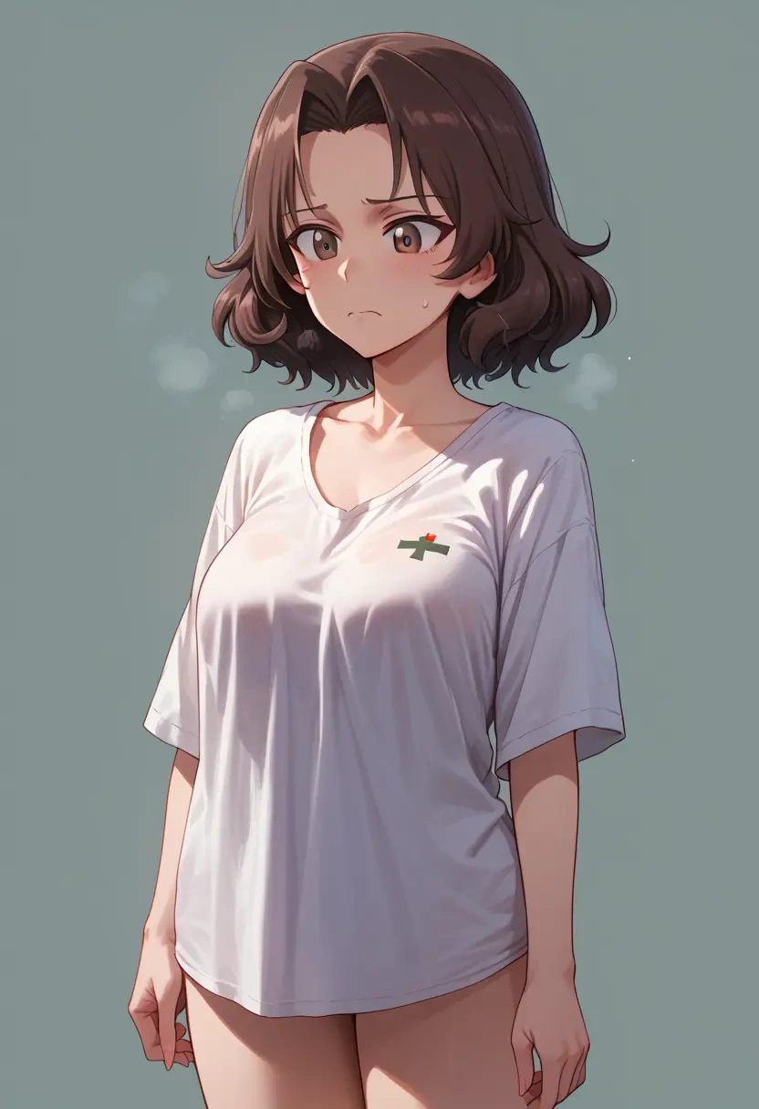 girls_und_panzer,pepperoni_(girls_und_panzer),tie-dye shirt,dolphin shorts  - 