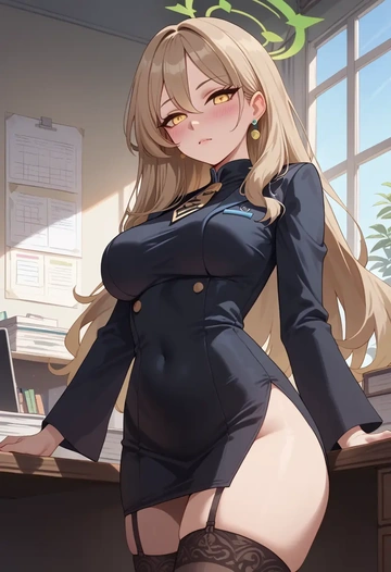 blue_archive,peroro_(blue_archive),secretary, stockings  - AI generated anime art