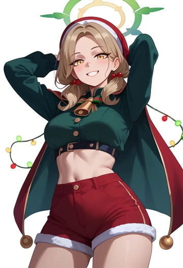 blue_archive,peroro_(blue_archive),Christmas,red velvet shorts  - AI generated anime art