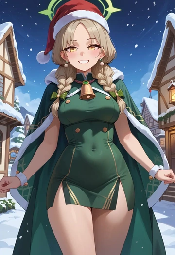 blue_archive,peroro_(blue_archive),Christmas,dress  - AI generated anime art