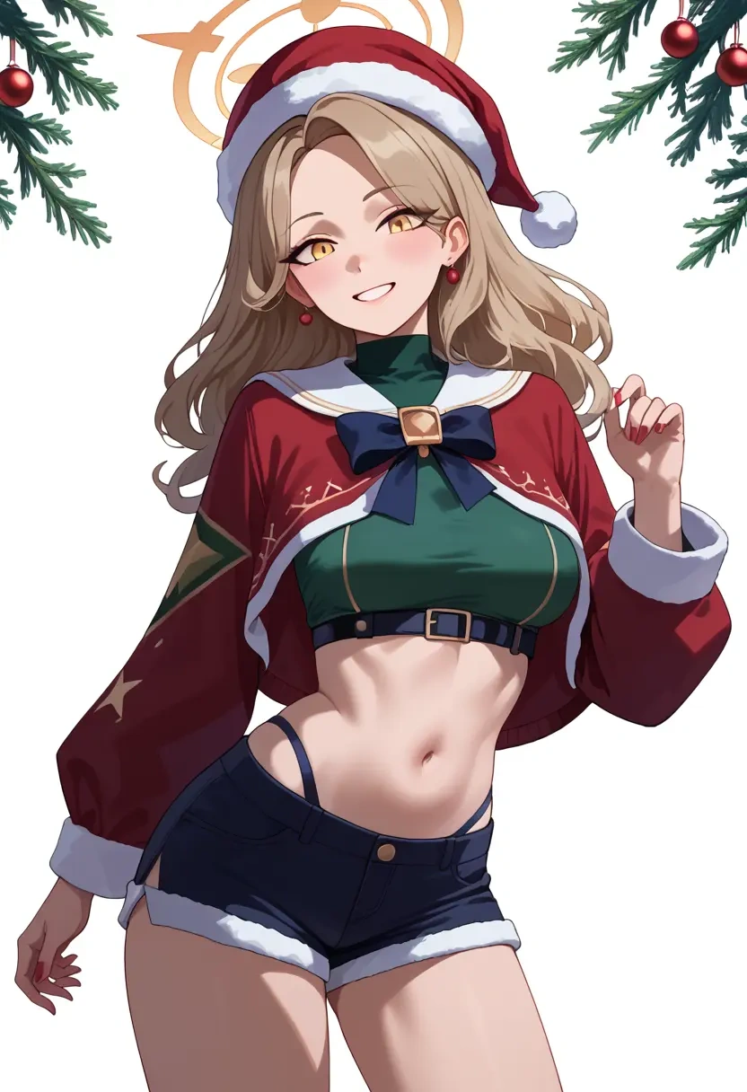 blue_archive,peroro_(blue_archive),Christmas,red velvet shorts  - 