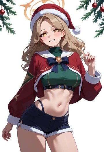 blue_archive,peroro_(blue_archive),Christmas,red velvet shorts  - AI generated anime art