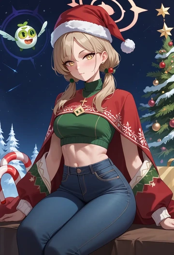 blue_archive,peroro_(blue_archive),Christmas  - AI generated anime art