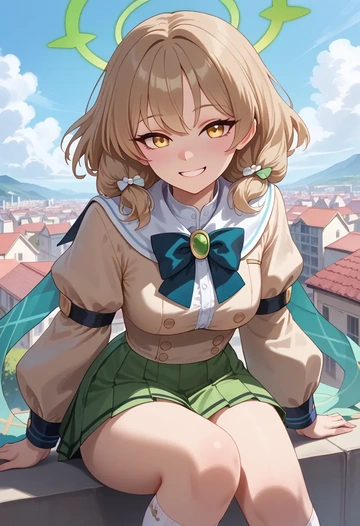 blue_archive,peroro_(blue_archive),spring,student uniform,blouse  - AI generated anime art