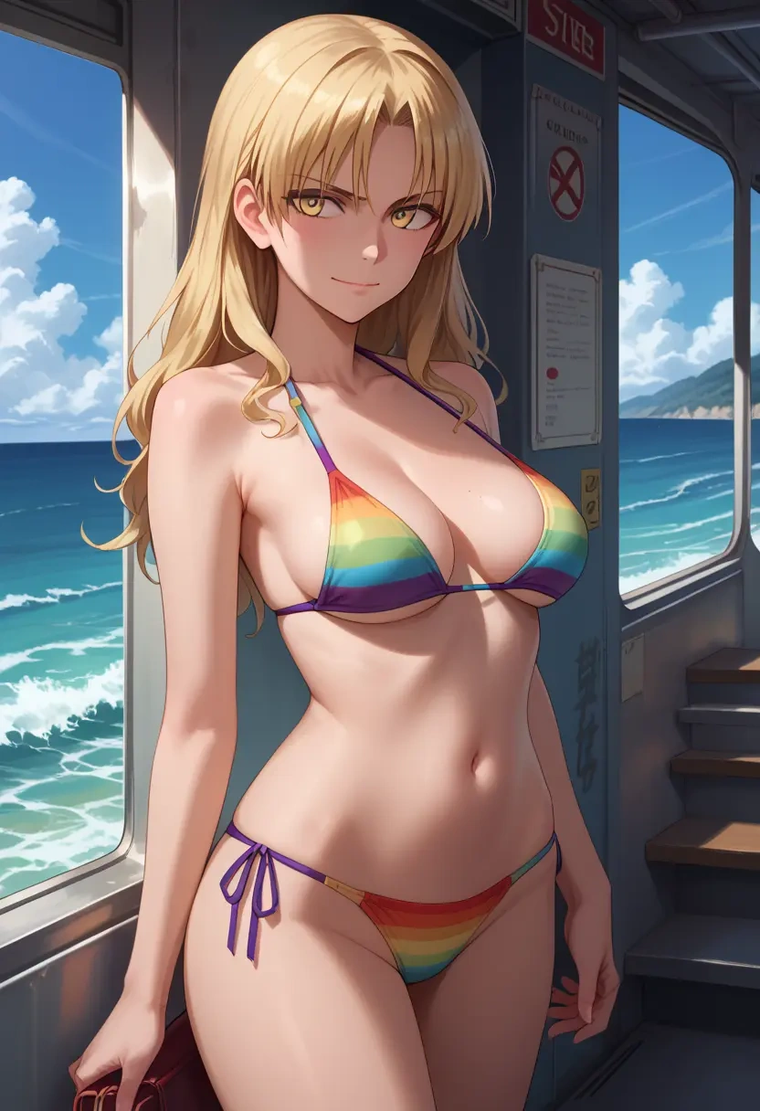 world_witches_series,perrine_h._clostermann,bikini,rainbow-colored,sexy  - 