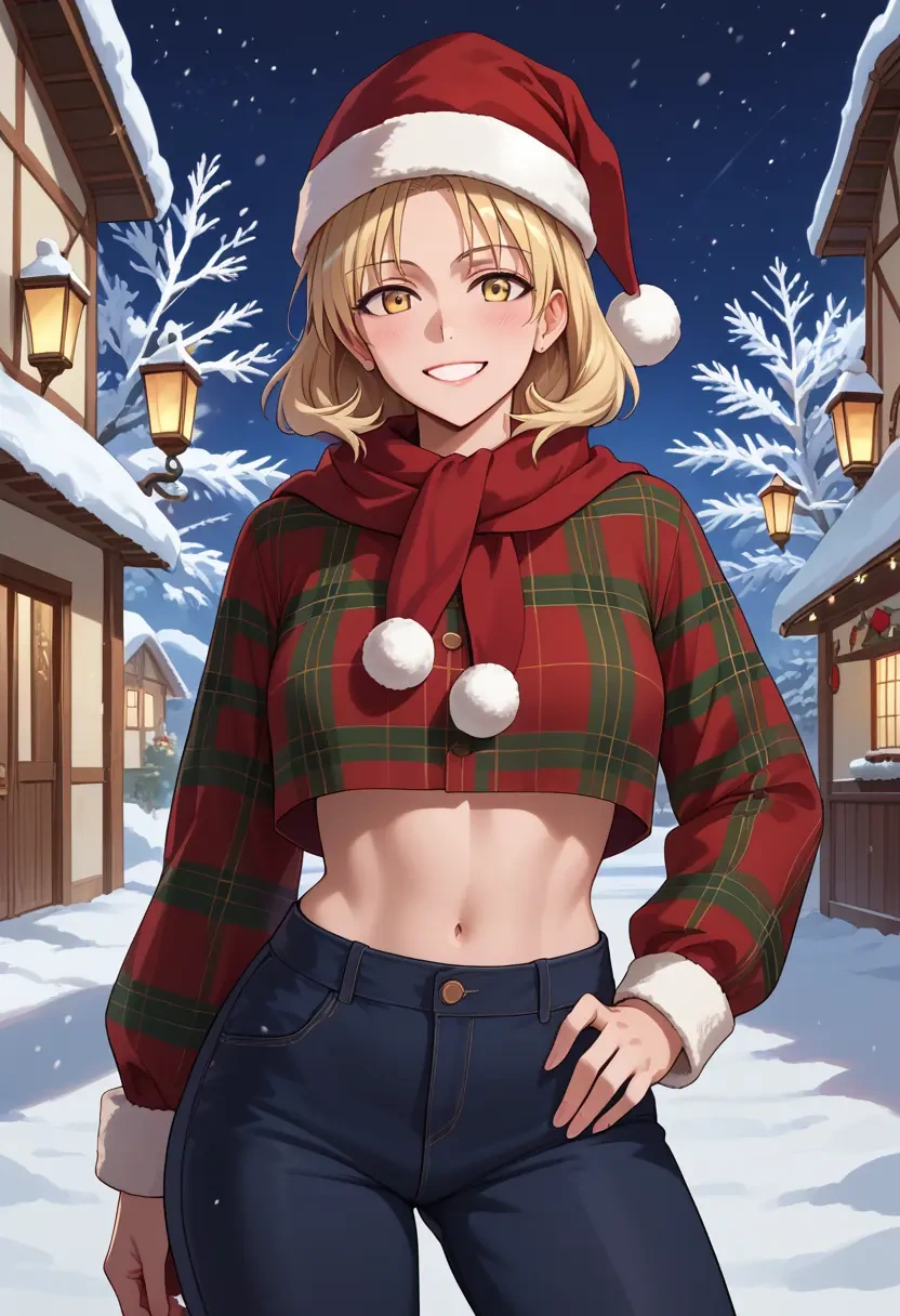 world_witches_series,perrine_h._clostermann,Christmas,plaid trousers  - 