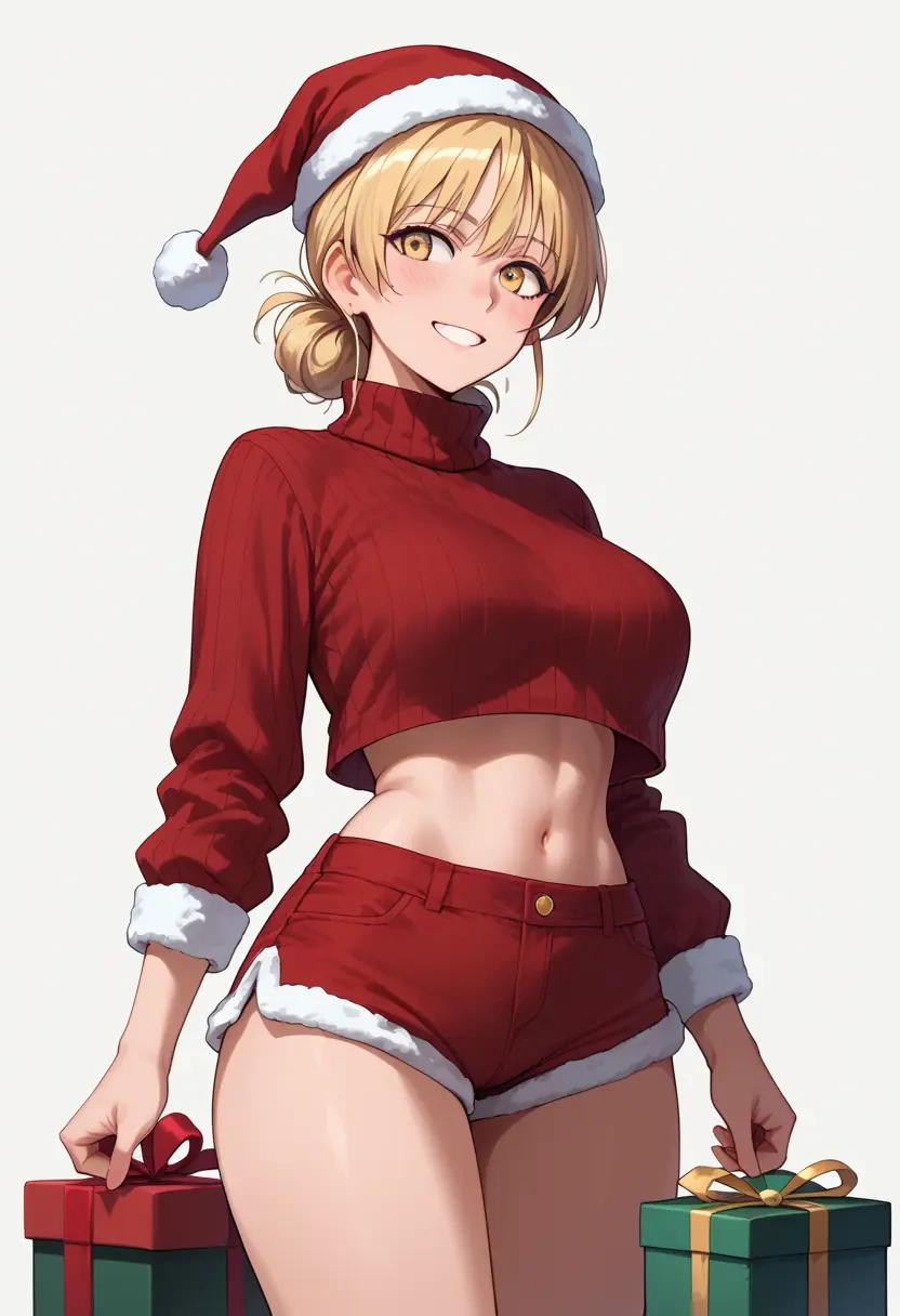 world_witches_series,perrine_h._clostermann,Christmas,red velvet shorts,turtleneck sweater  - 