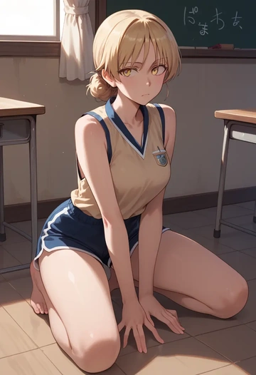 world_witches_series,perrine_h._clostermann,sleeveless swim top,shorts-style bottom,contrast stitching  - AI generated anime art