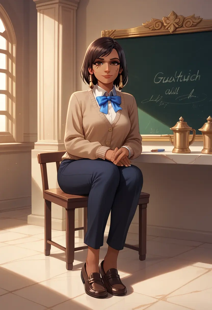 overwatch,pharah_(overwatch),teacher, sweater  - 