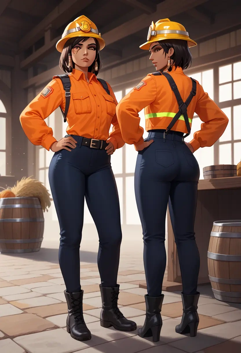 overwatch,pharah_(overwatch),firefighter  - 