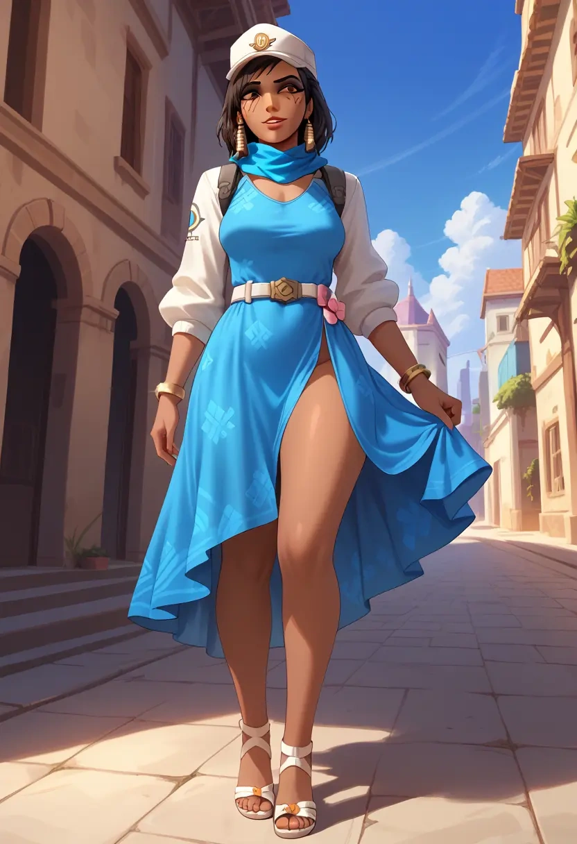 overwatch,pharah_(overwatch),spring,elegant woman,bodycon dress  - 