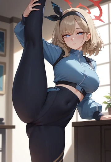 blue_archive,plana_(blue_archive),yoga, standing split,sexy,  - AI generated anime art