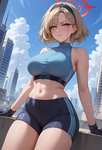 blue_archive,plana_(blue_archive),yoga shorts  - AI generated anime art