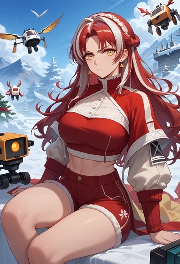 arknights,platinum_(arknights),red velvet shorts  - AI generated anime art