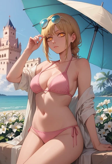 chainsaw_man,pochita_(chainsaw_man),bikini  - AI generated anime art