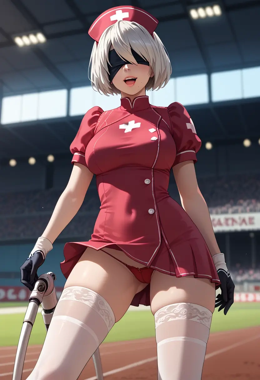 nier_(series),pod_(nier_automata),nurse,stockings,sexy,panties  - 