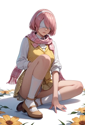 nier_(series),pod_(nier_automata),spring,student uniform,vest  - AI generated anime art