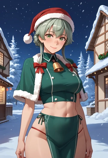 kantai_collection,pola_(kancolle),Christmas,dress  - AI generated anime art