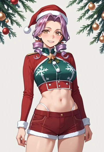 kantai_collection,pola_(kancolle),Christmas,red velvet shorts  - AI generated anime art