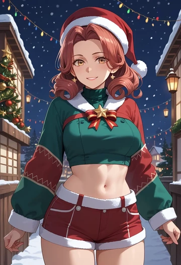 kantai_collection,pola_(kancolle),Christmas,red velvet shorts  - AI generated anime art