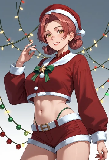 kantai_collection,pola_(kancolle),Christmas,red velvet shorts  - AI generated anime art