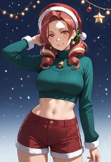 kantai_collection,pola_(kancolle),Christmas,red velvet shorts  - AI generated anime art