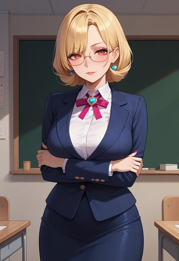 nijisanji,pomu_rainpuff,OL, glasses,  - AI generated anime art