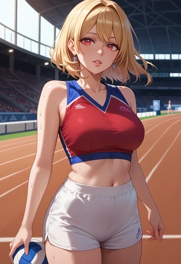 nijisanji,pomu_rainpuff,volleyball uniform  - AI generated anime art